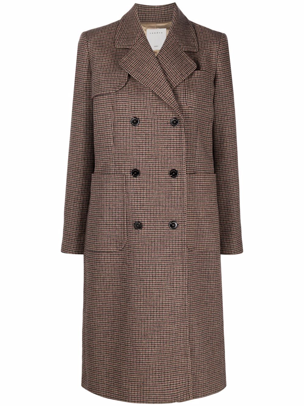 

SANDRO tweed double breasted coat - Neutrals