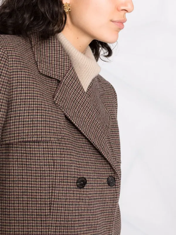 double breasted tweed coat