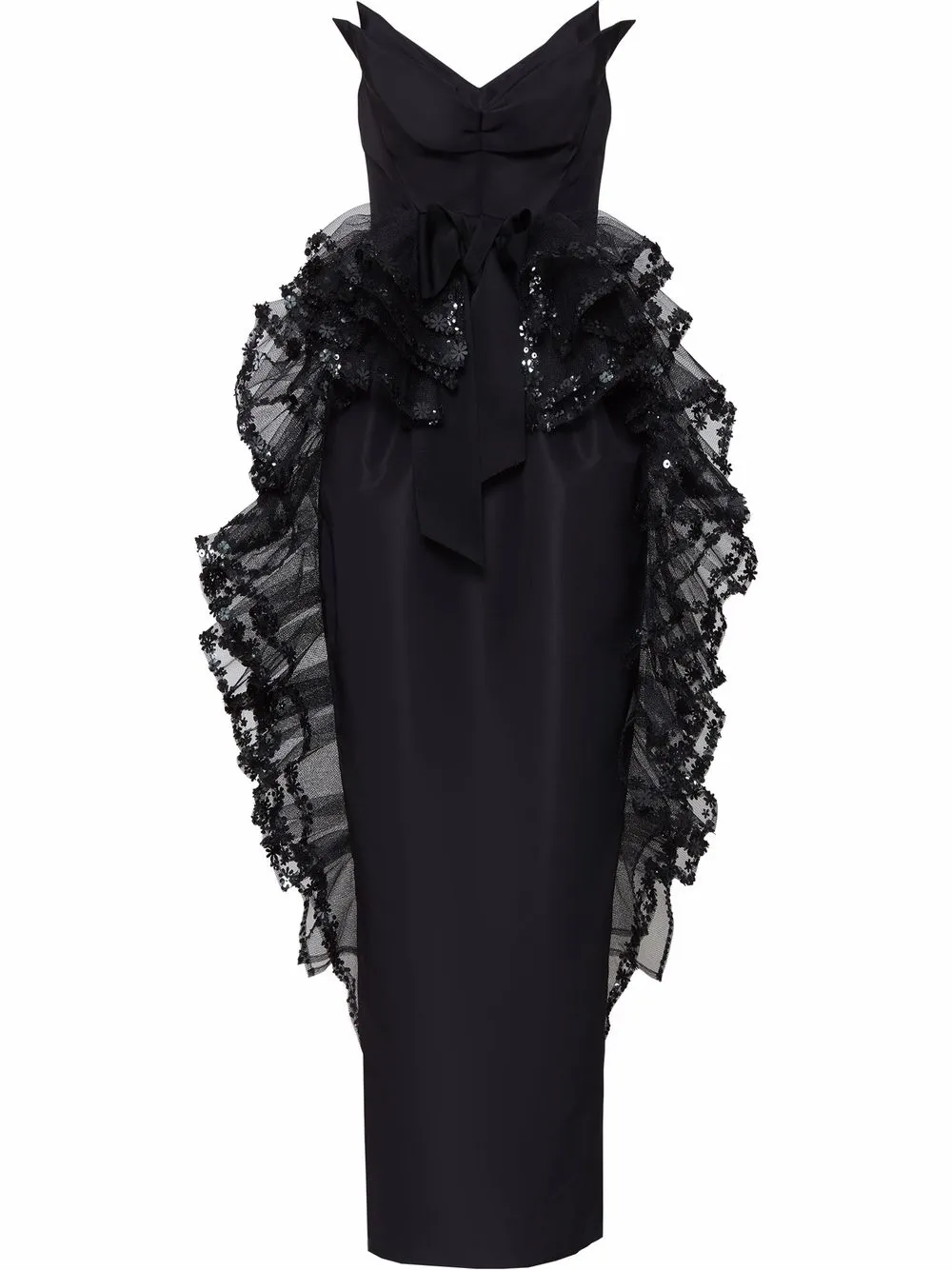 tulle-panel evening dress