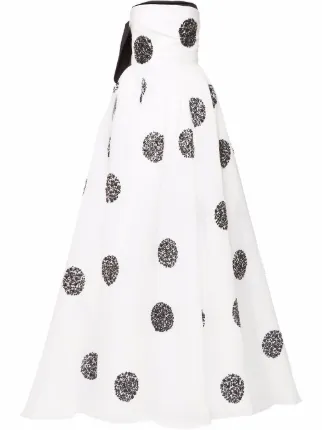 Carolina Herrera polka dot Flared Dress Farfetch