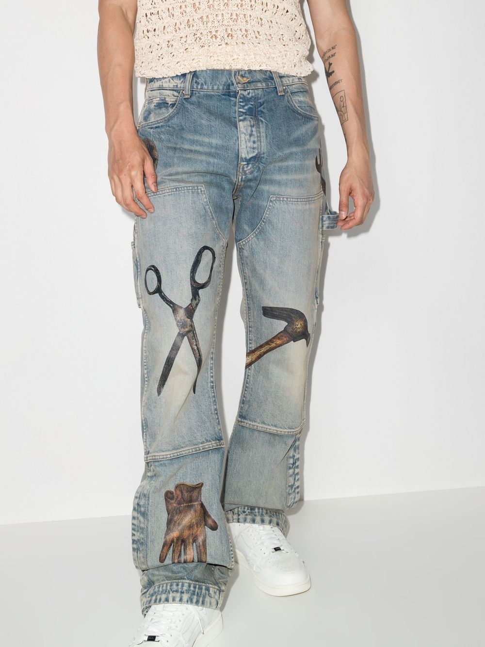 AMIRI Jacquard straight-leg Carpenter Jeans - Farfetch