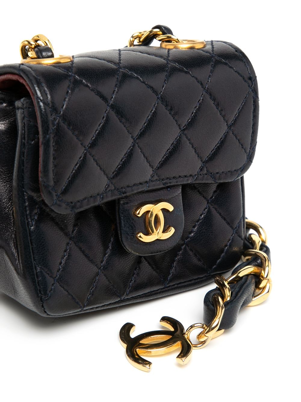 Chanel Vintage Brown Quilted Micro Belt Bag at 1stDibs