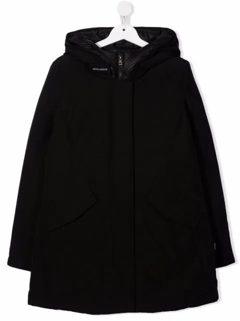 Woolrich Kids concealed-front hooded coat
