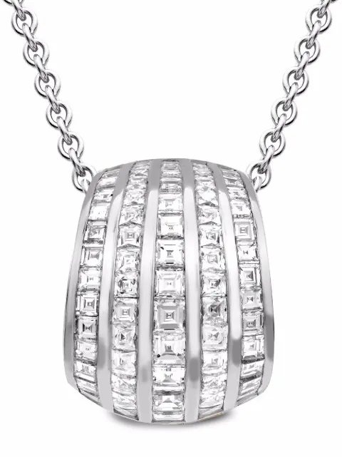 Pragnell 18kt white gold Manhattan five row diamond pendant necklace
