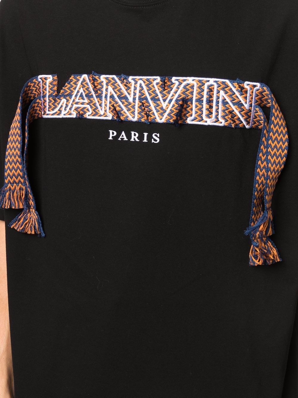 фото Lanvin футболка с вышитым логотипом и кисточками