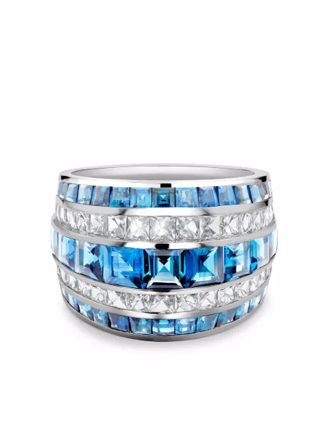 Pragnell platinum Manhattan classic aquamarine and diamond ring