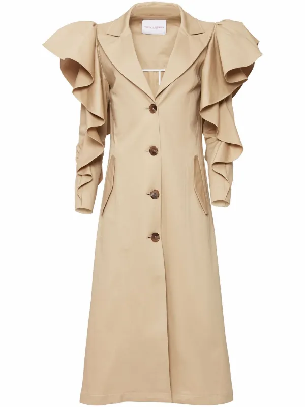Carolina Herrera ruffle-sleeve Trench 