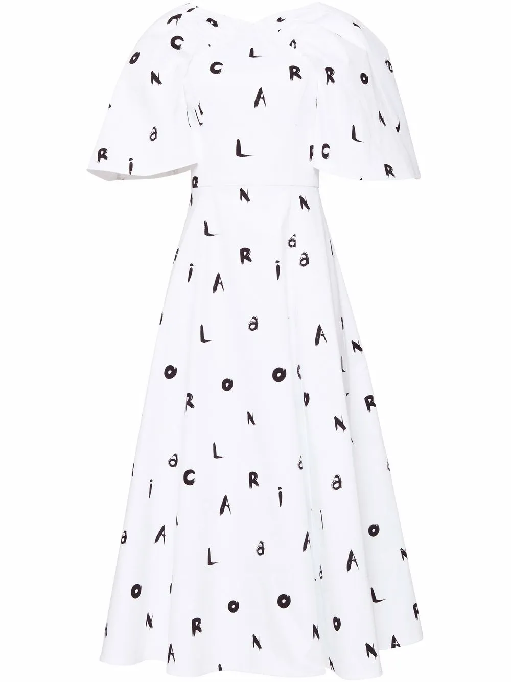 

Carolina Herrera logo-print wide-sleeve dress - White