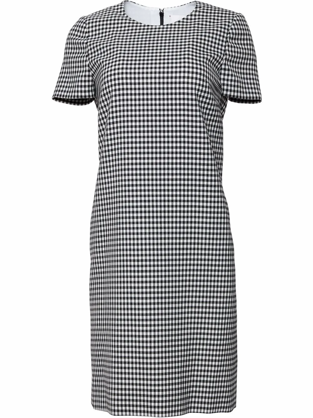 gingham-check shift dress