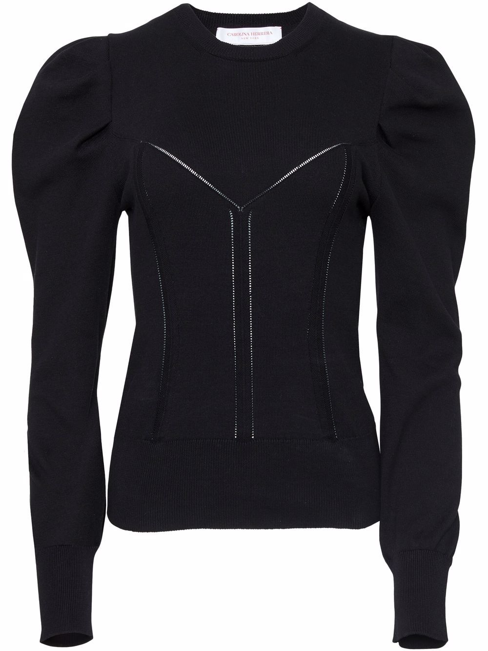 

Carolina Herrera zip-detail crew-neck jumper - Black