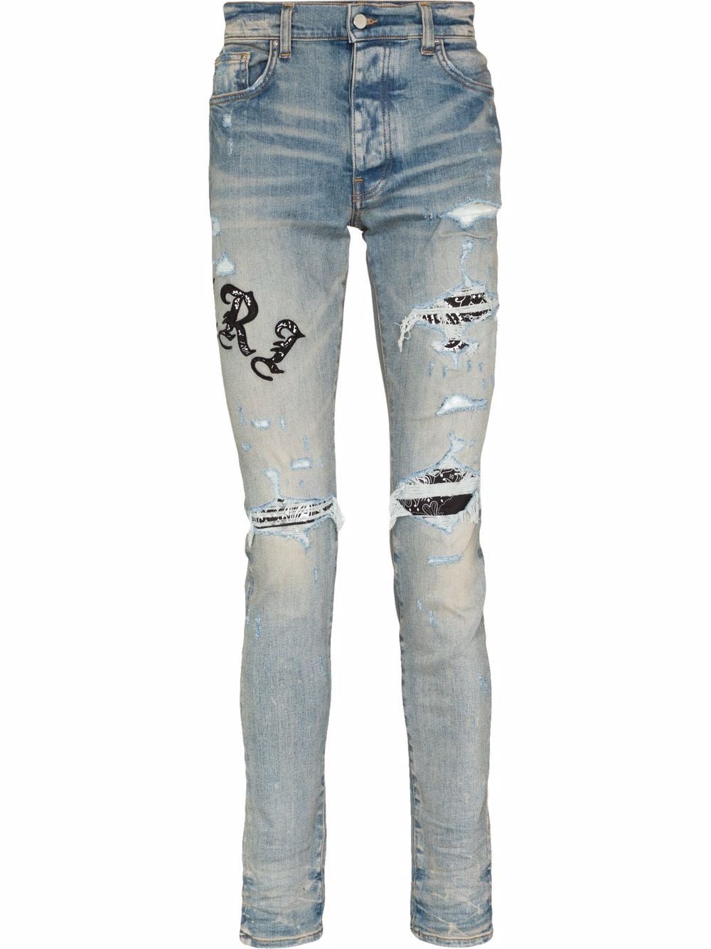 AMIRI Old English Logo Skinny Jeans - Farfetch