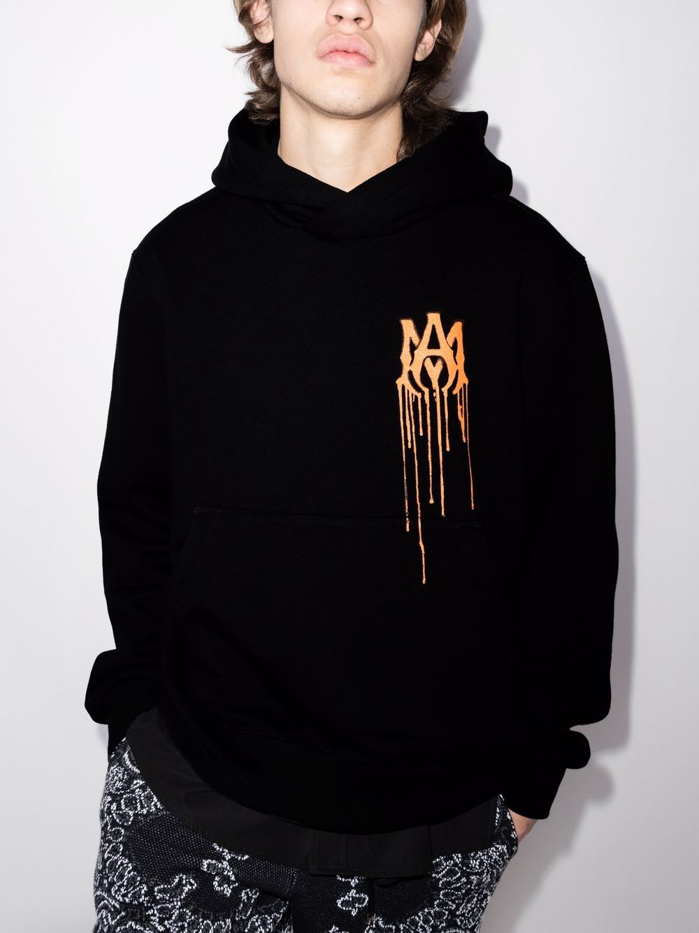 AMIRI dripping-logo Hoodie - Farfetch