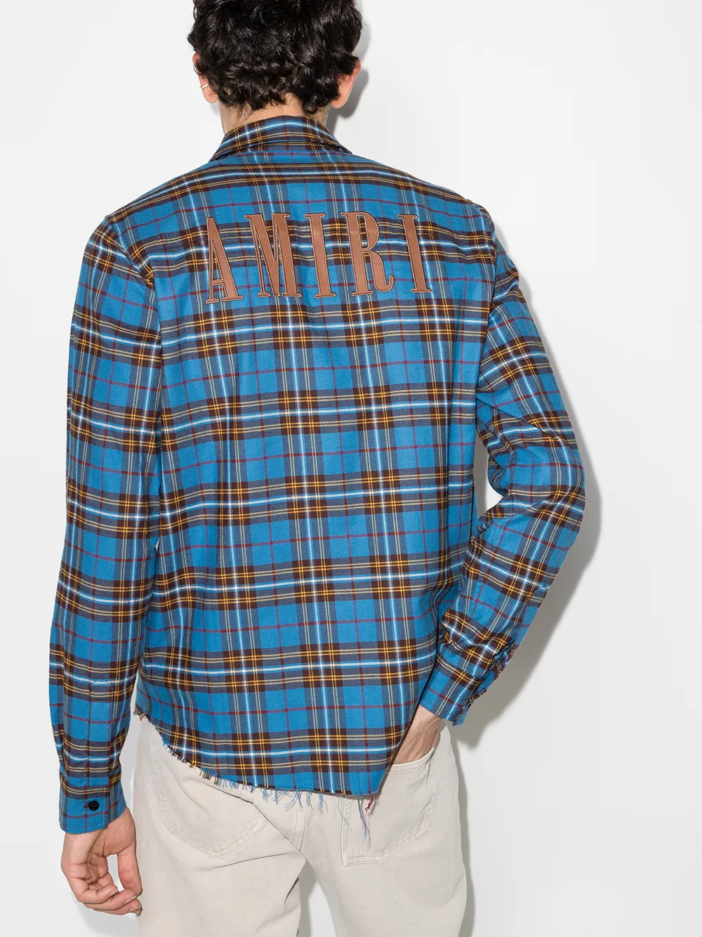 AMIRI LOGO FLANNEL Casual Button-Down Shirts 