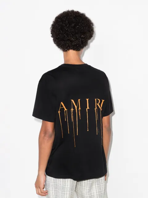 Shop AMIRI logo-print cotton T-shirt 