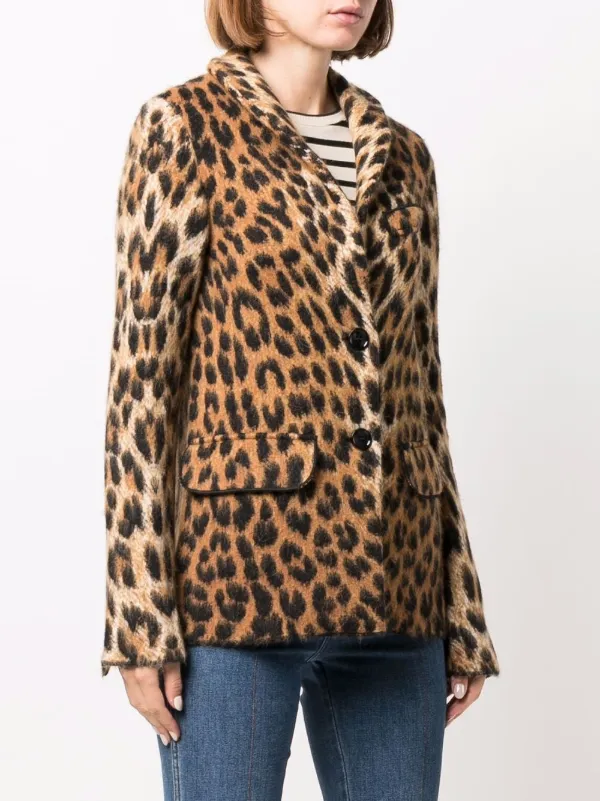 fitted leopard print coat