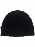 Drumohr ribbed-hem cashmere beanie hat - Black