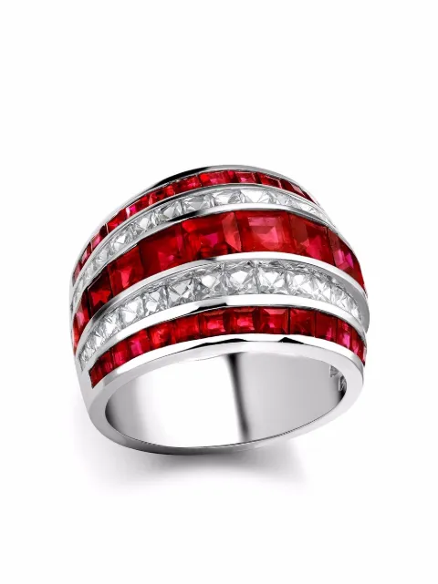 Pragnell platinum Manhattan classic ruby and diamond ring