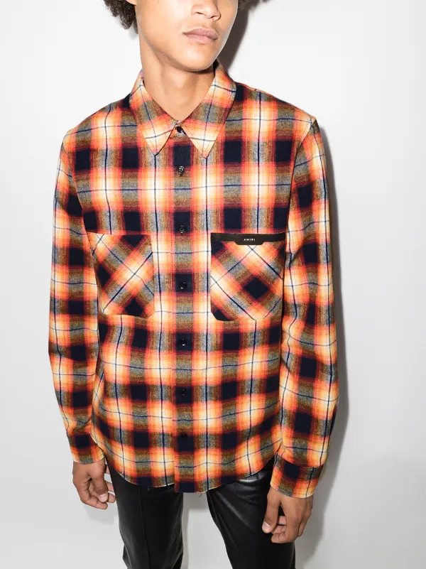AMIRI logo-patch Check Flannel Shirt 