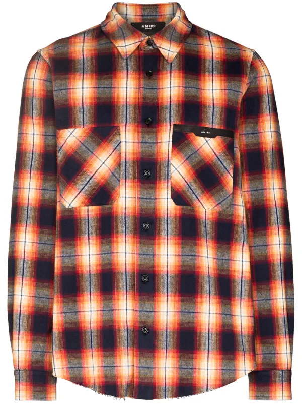 AMIRI logo-patch Check Flannel Shirt 