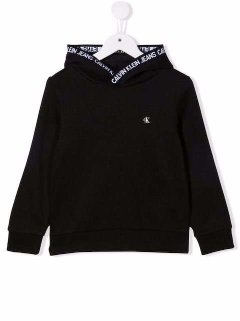 Calvin Klein Kids logo-print organic cotton hoodie