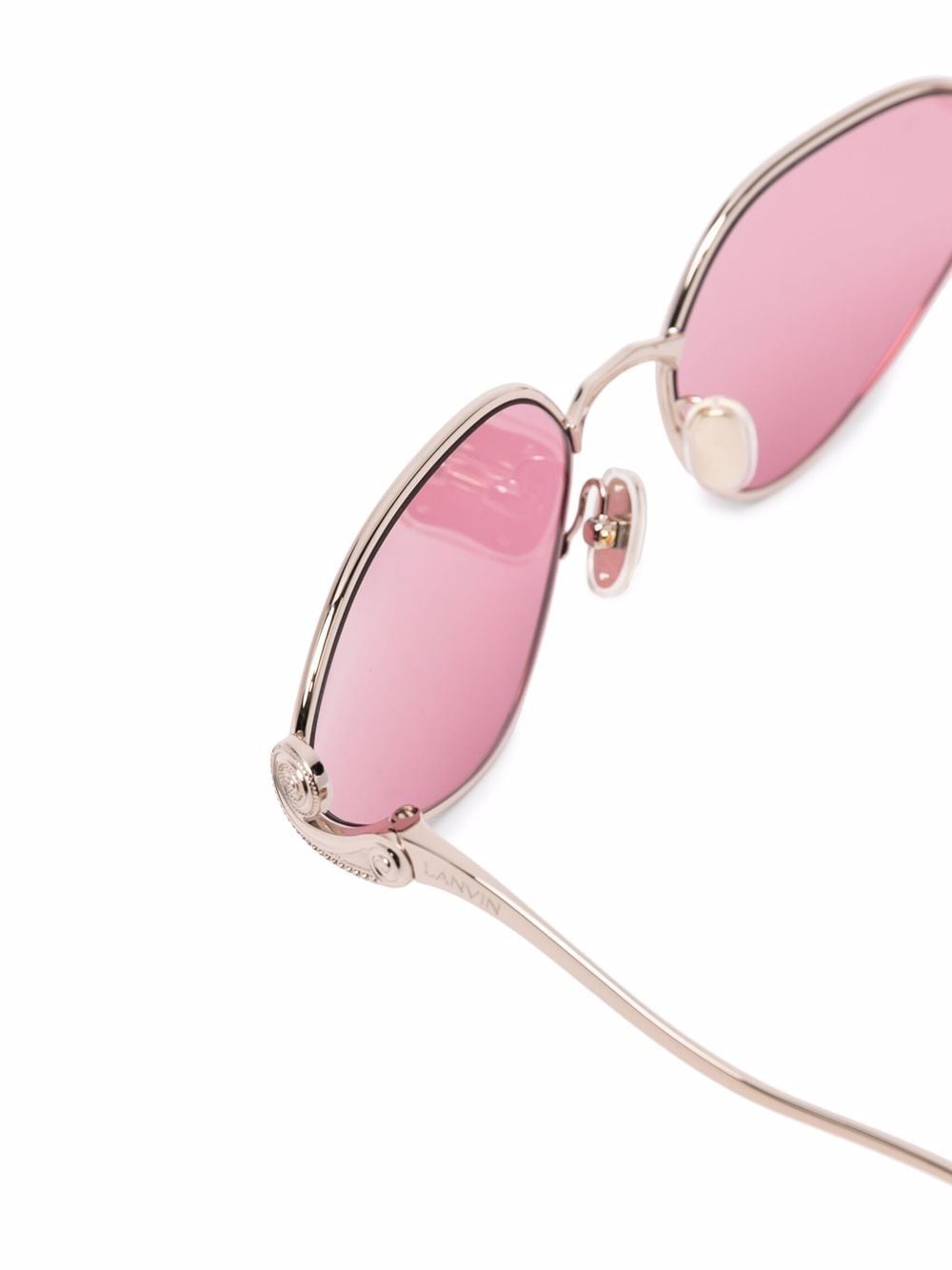 Shop Lanvin Pink-tinted Cat-eye Sunglasses In Gold