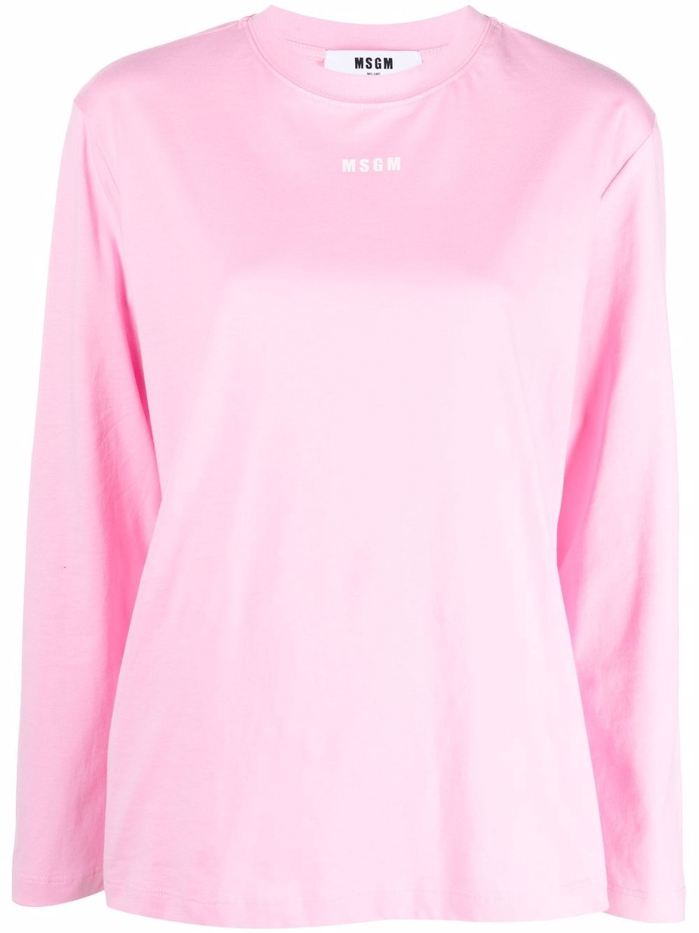 MSGM logo-print cotton top - Pink