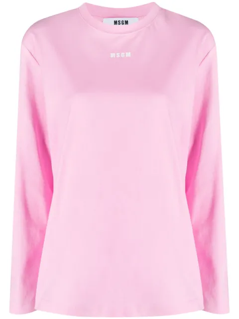 MSGM logo-print cotton top