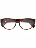 Lanvin logo-plaque tortoiseshell-effect glasses - Brown