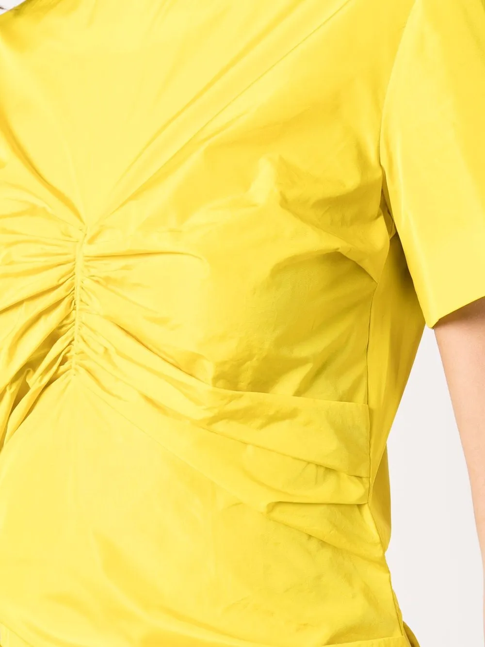 фото Msgm платье с короткими рукавами и сборками