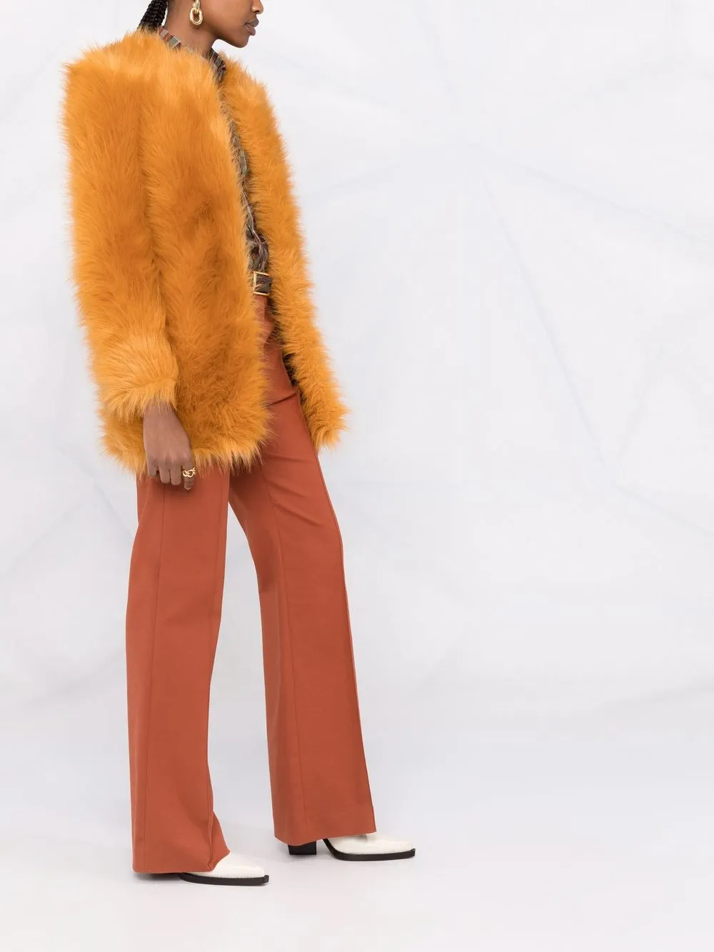 Saint Laurent quiltedlining fauxfur Coat Farfetch