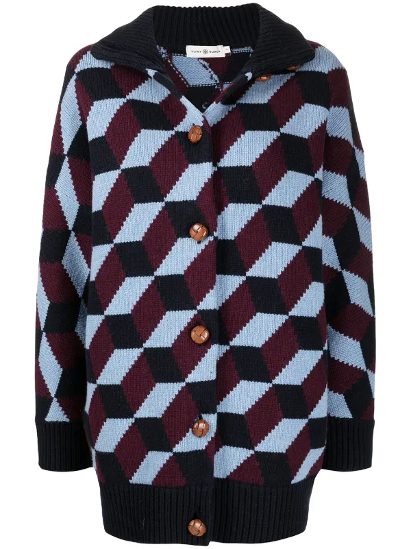 Shop Tory Burch geometric-print wool 