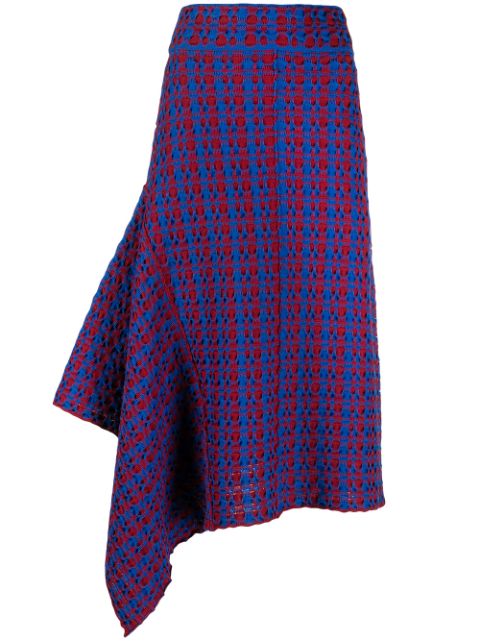 Jil Sander falda tejida con diseño de dos tonos