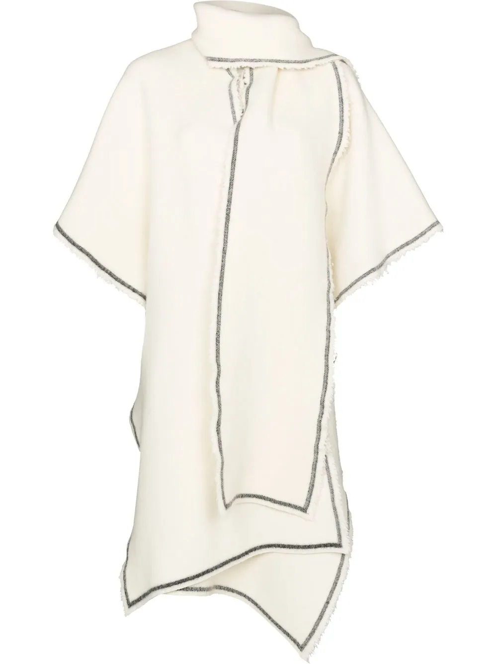 

Jil Sander contrast-trim scarf-neck wool cape - Neutrals