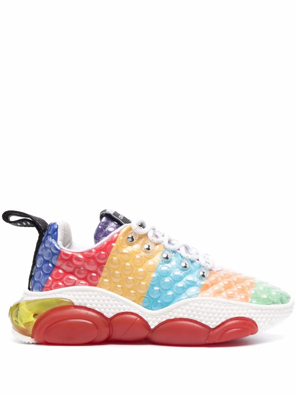 

Moschino tenis con diseño color block y logo - Rojo