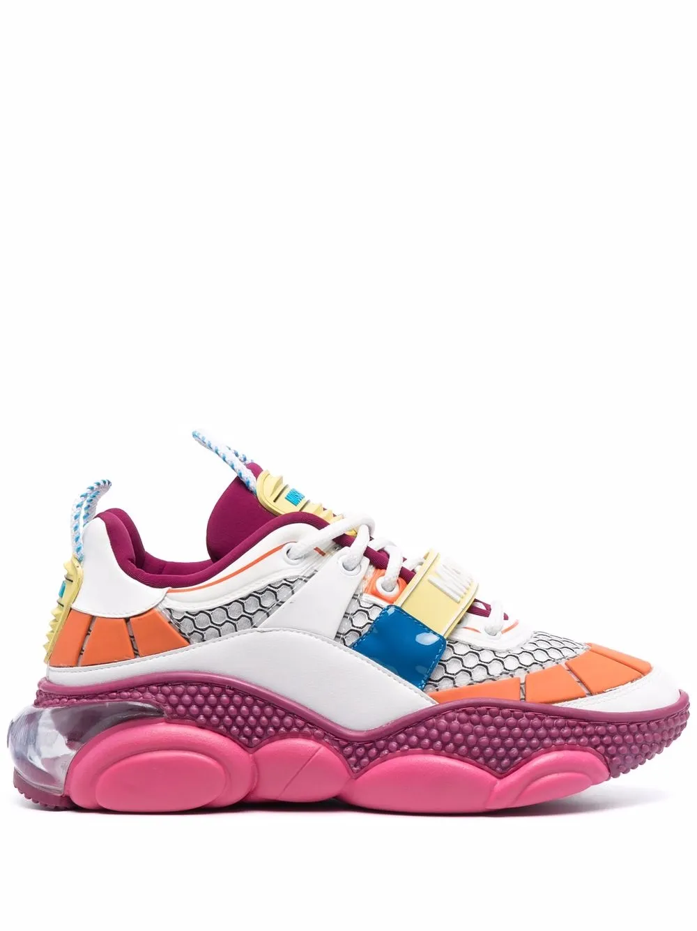 

Moschino logo colour-block sneakers - White