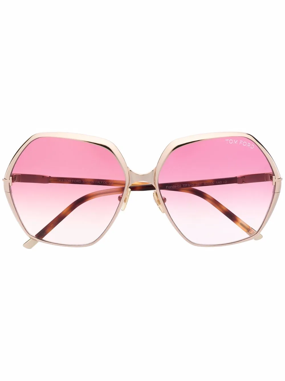 TOM FORD Eyewear オーバーサイズ サングラス - ゴールドトーン TOM FORD Eyewear オーバーサイズ サングラス - ゴールドトーン