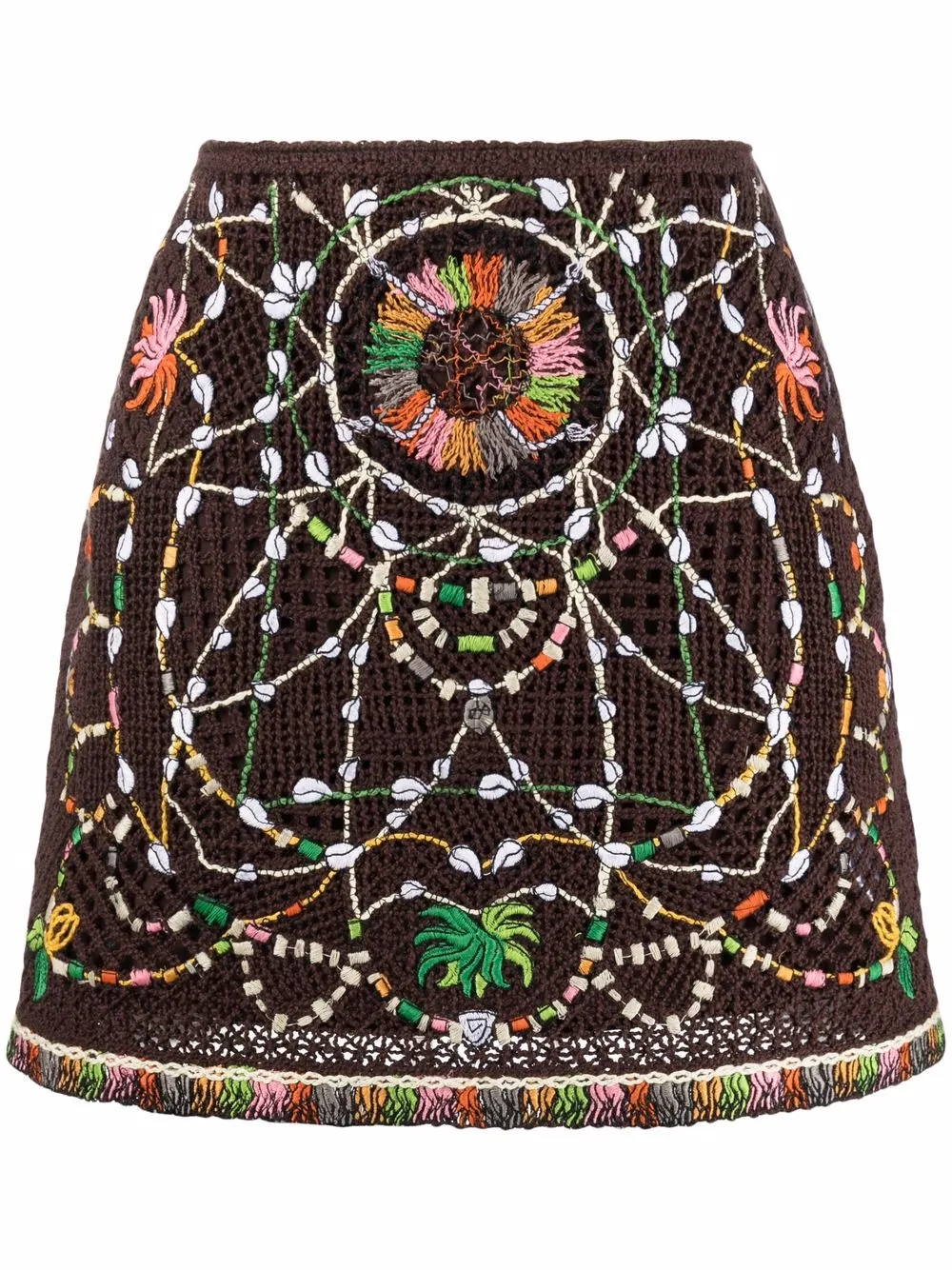 Cyprea-embroidered mini skirt