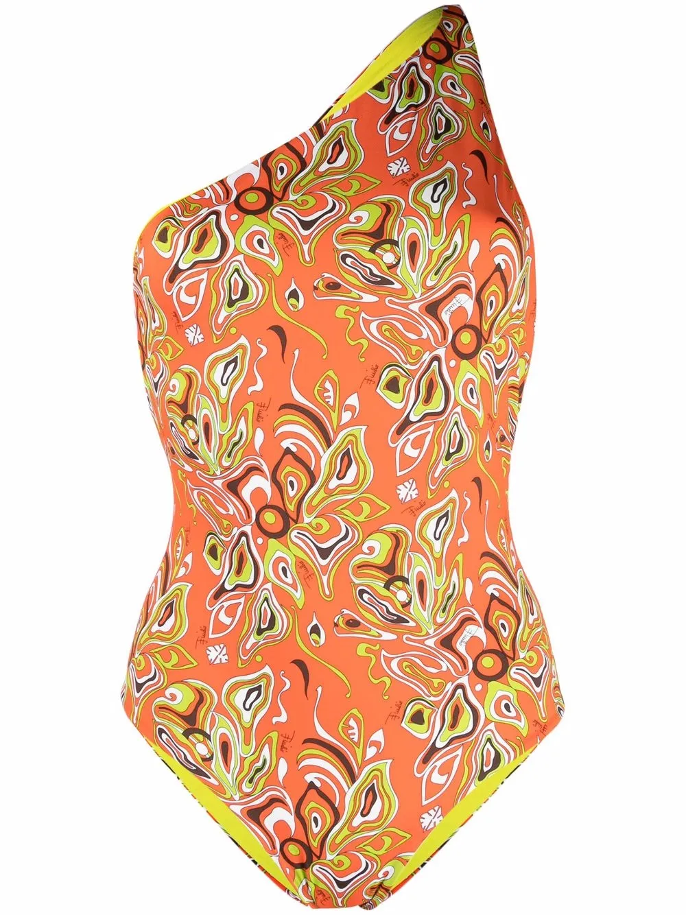 

PUCCI Africana abstract-print asymmetric swimsuit - Orange