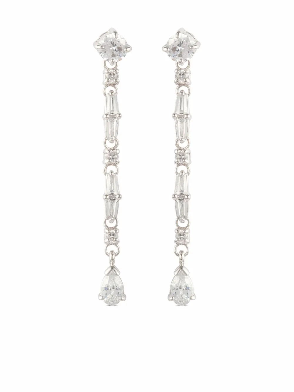 

Susan Caplan Vintage aretes con apliques de Swarovski 1980 - Plateado