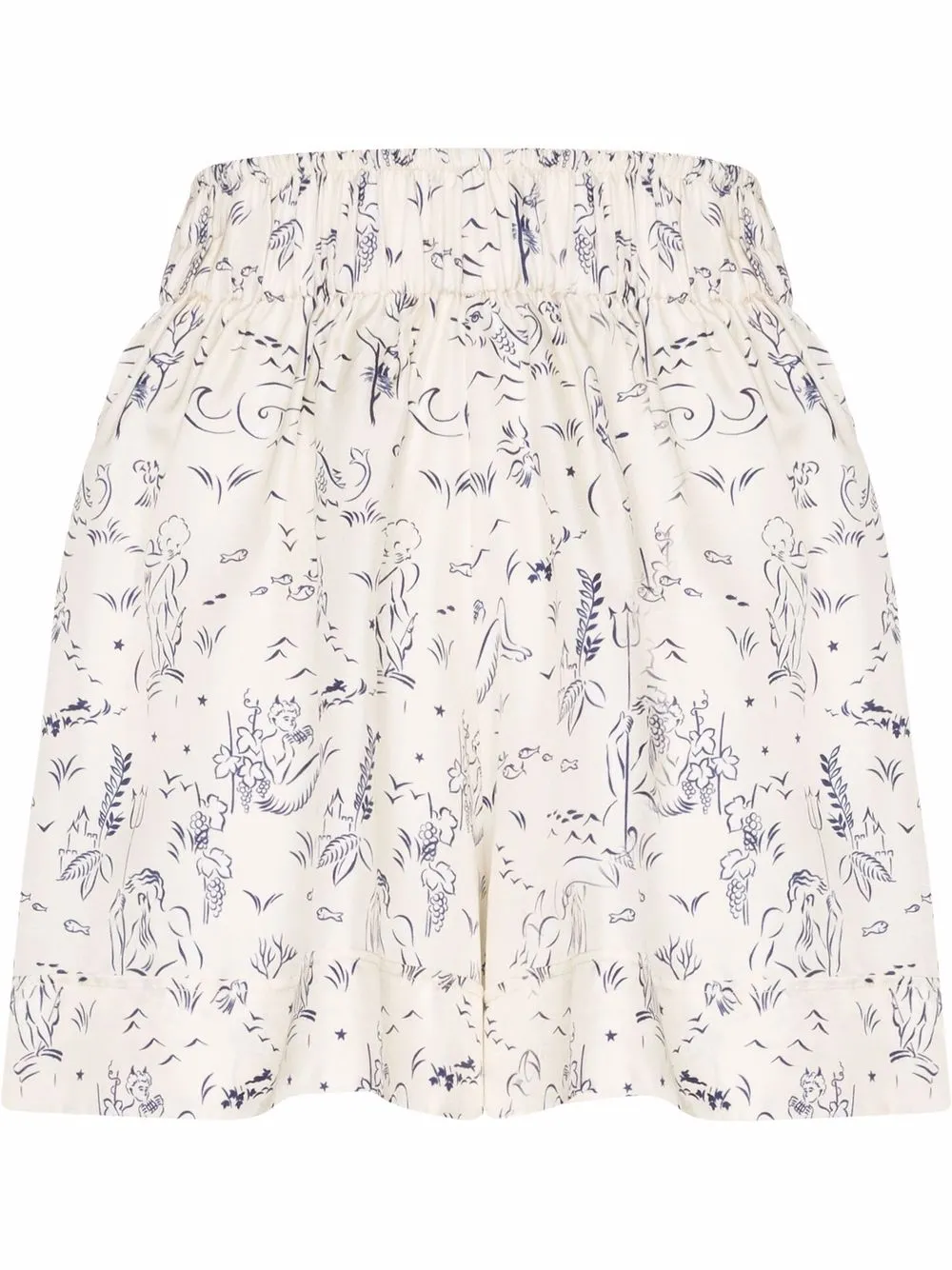 

Shrimps Alvin illustration-print silk shorts - Neutrals