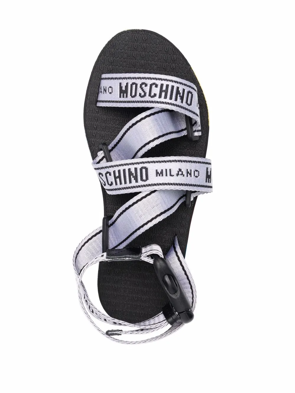 фото Moschino босоножки на танкетке в стиле колор-блок