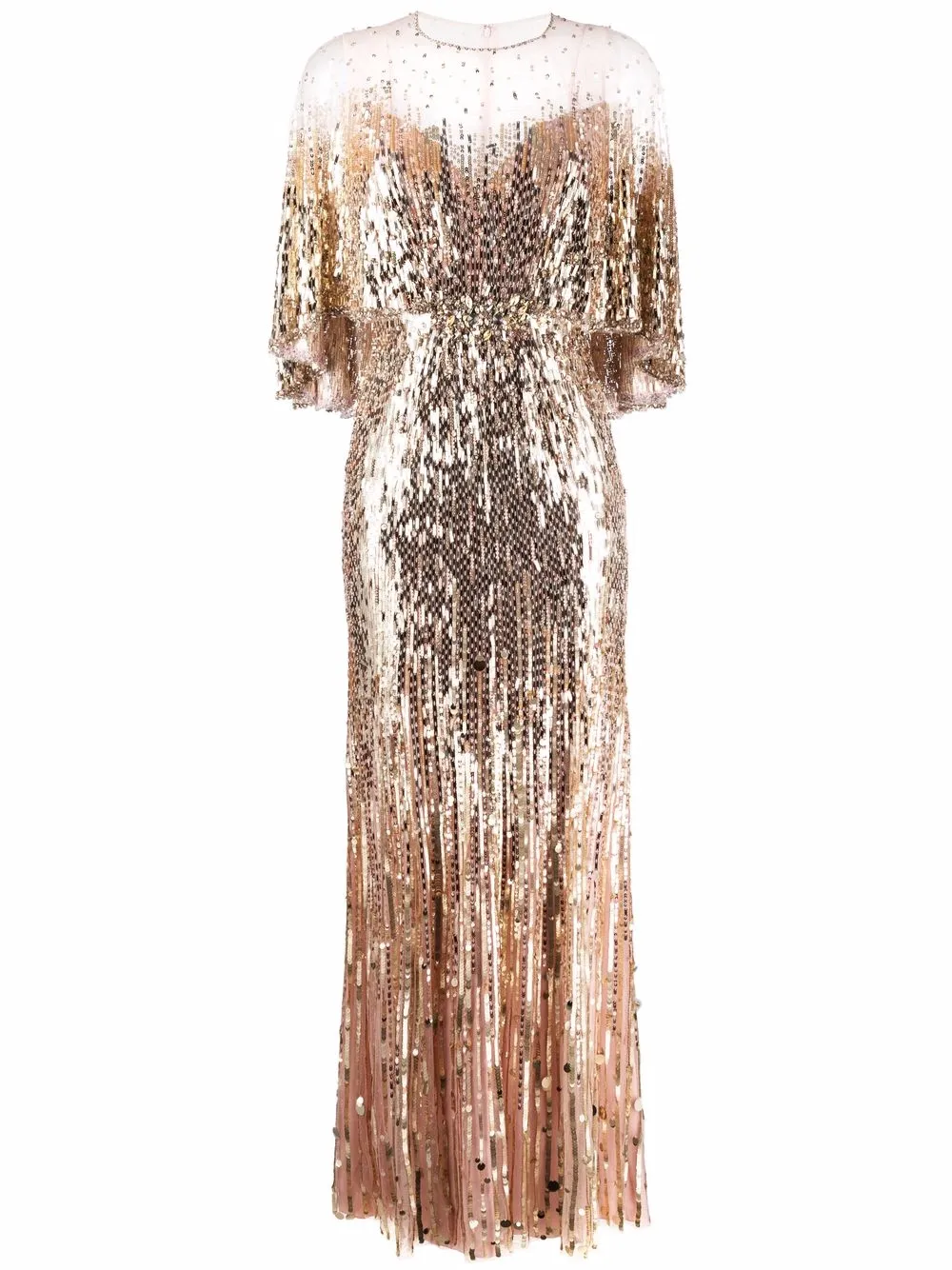 

Jenny Packham sequin-embellished draped gown - Gold