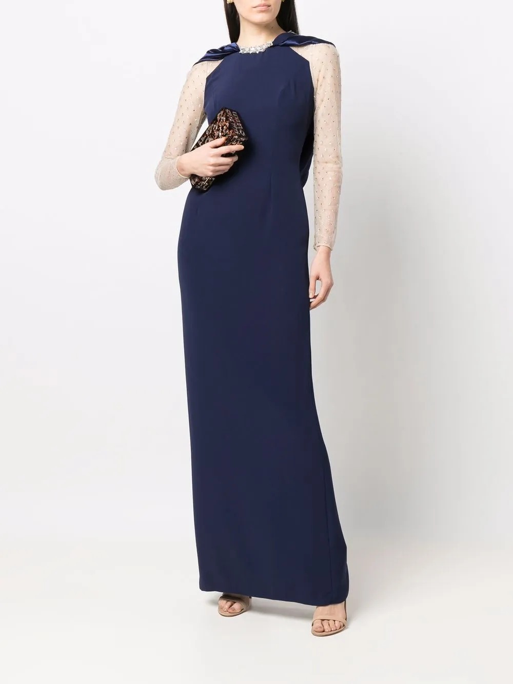 фото Jenny packham платье с длинными рукавами и кристаллами