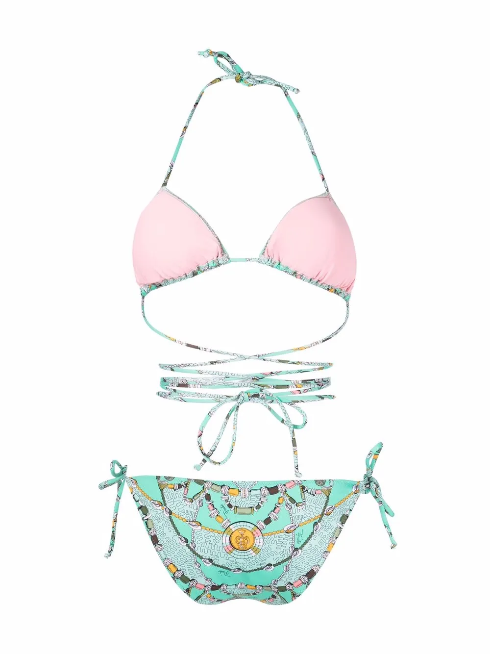 PUCCI Bikini met abstracte print - Blauw