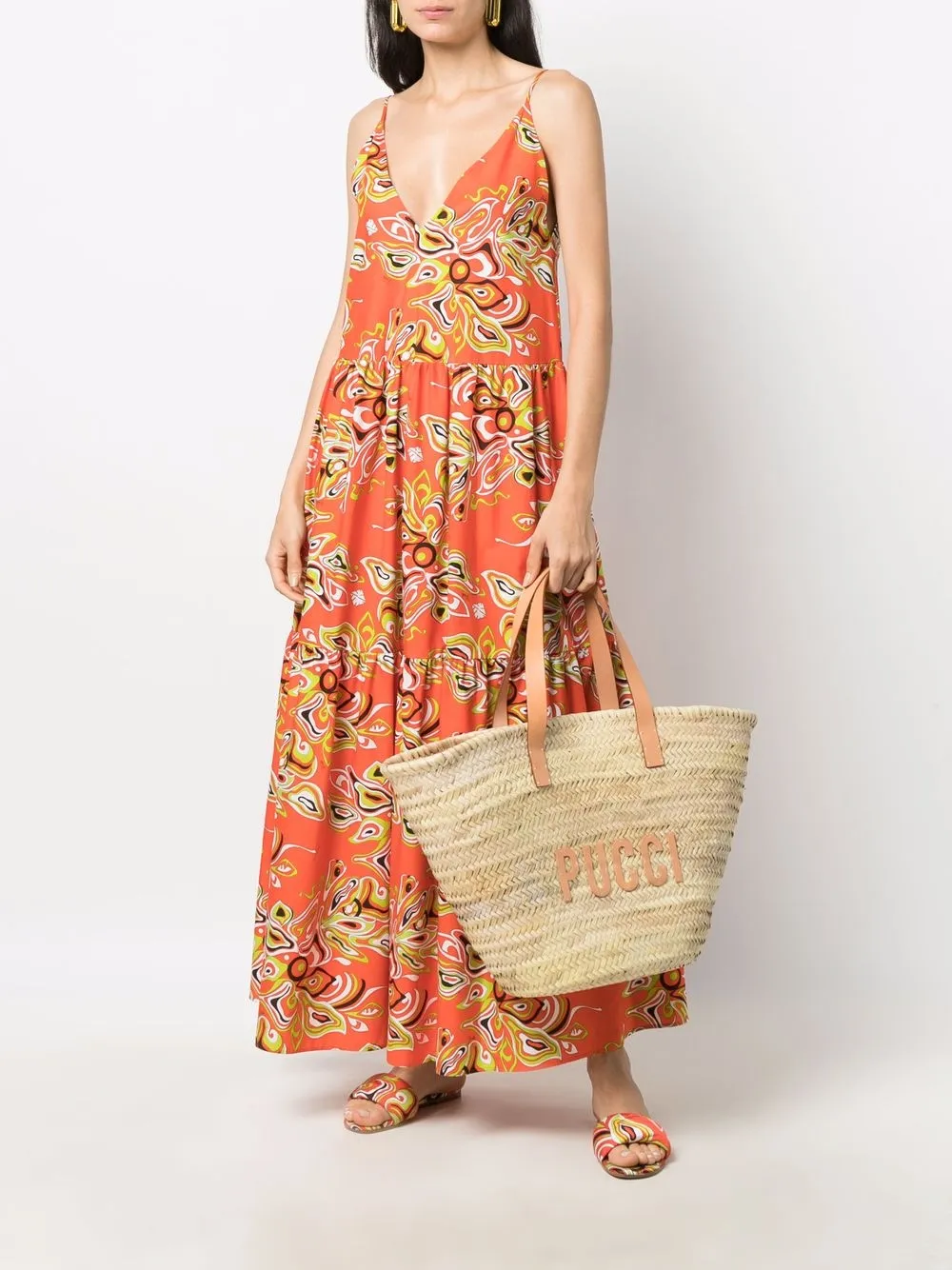 PUCCI Strandjurk met print - Oranje