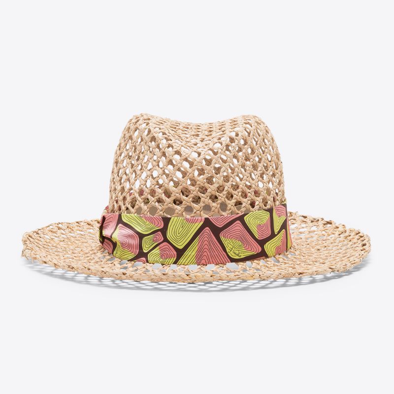 printed straw hat