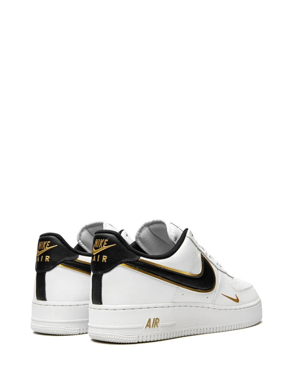 Nike White Air Force 1 '07 LV8 Metallic White Gold Sneakers