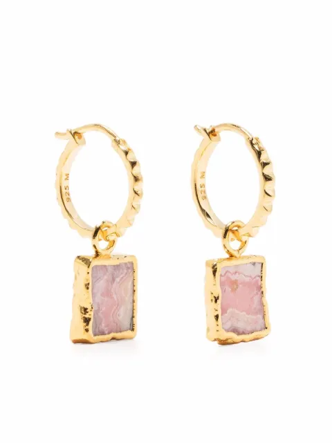 Missoma mini pyramid charm hoop earrings