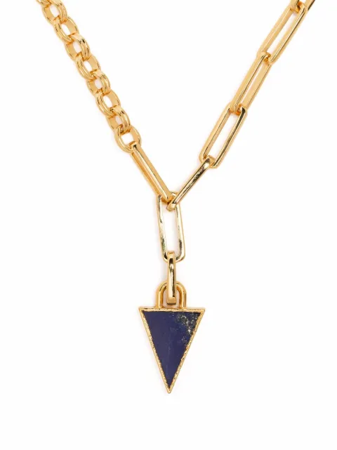 Missoma triangle-gemstone chain-link necklace
