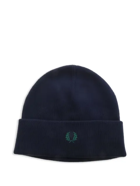 Fred Perry logo-embroidered beanie hat
